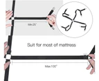 Crisscross Elastic Bed Fitted Sheet Straps,Adjustable Bed Sheet Suspenders Gripper Fastener Clips, 4 Sides Fuit
