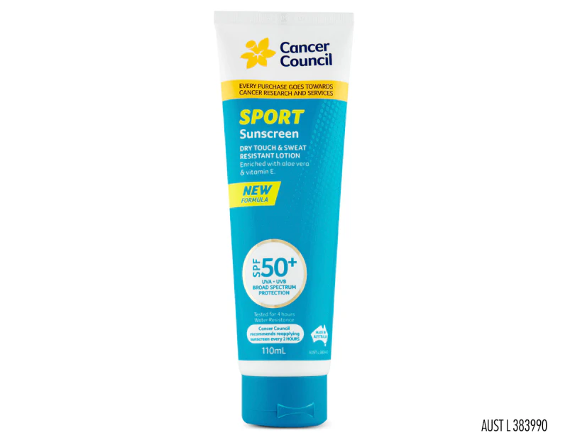 Cancer Council Sport Dry-Touch & Sweat-Resistant Sunscreen SPF50+ 110mL