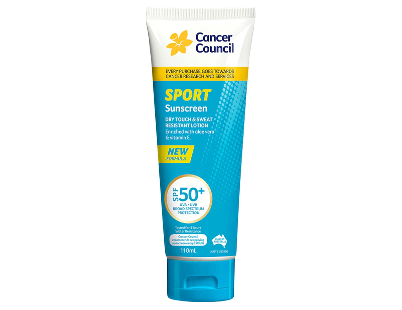 Cancer Council Sport Dry-Touch & Sweat-Resistant Sunscreen SPF50+ 110mL