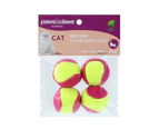 2x 4PK Paws & Claws Mini Felt 4cm Catnip Tennis Ball Interactive Cat Toy Pink