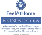 4 PCS Bed Sheet Clips Keep Bedsheets in Place - Corner Bands Suspenders for Flat Or Fitted Sheets