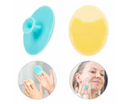 4 Pack Face Scrubber,Soft Silicone Facial Cleansing Brush Face Exfoliator Blackhead Acne Pore Pad Cradle Cap Face Wash Brush,Blue2 + Yellow2