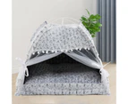 Pet Nest Semi-closed Design Pet Hideout Detachable Cute Pet Nest Tent Pet Supplies-Grey
