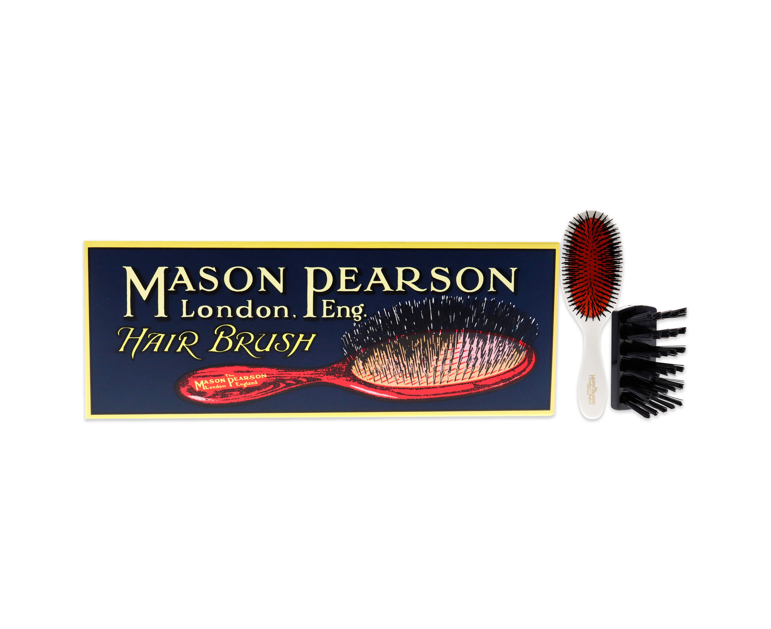 Mason Pearson Handy Bristle Brush - B3 Ivory For Unisex 2 Pc Hair Brush and Cleaning Brush Variant Size Value 2 pc