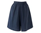 Ladies Casual Baggy Bermuda Shorts Beach Womens Sports Summer Short Pants - Navy Blue