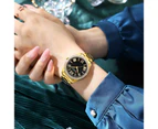 CURREN Fashion Quartz Women's Dress Watches Luminous Hands Stainless Steel Band Wristwatches with Rhinestones