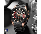 CURREN Fashion Wristwatches Mens Quartz Stainless Steel Band Casual Sport Chronograph Watches Black Luminous Clcok Male