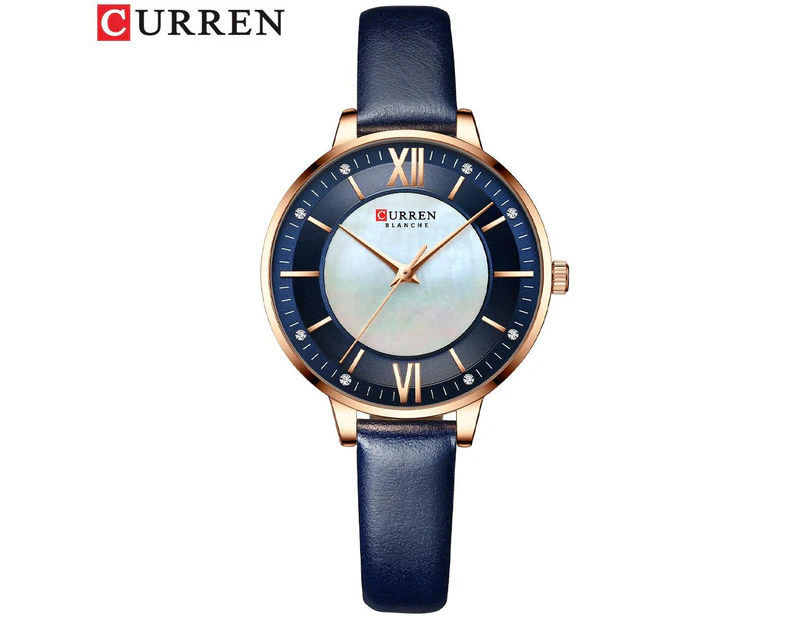 CURREN Ladies Watches Green Quartz Wrist Women Luxury Branded Clock Elegant Charming Leather Wristwatches