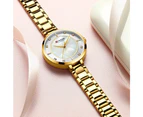 CURREN Ladies Watches Fashion Elegant Quartz Watch Women Dress Wristwatch with Rhinestone Set Dial Rose Gold Steel Band Clock
