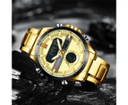 CURREN Gold Watches for Men Creative Fashion Stainless Steel Quartz Wristwatches Mens Luminous Chronograph Sports Clock Male