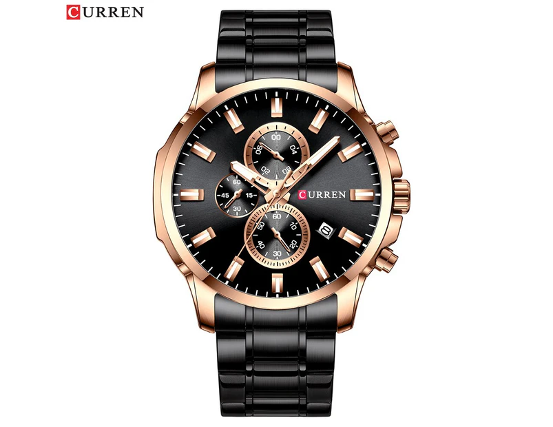 CURREN Luxury Brand Sports Quartz Watches Men Watch with Luminous Hands Chronograph Auto Date Fashion Stainless Steel Wristwatch