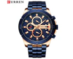 CURREN Luxury Brand Stainless Steel Sports Watch Men New Chronograph Wristwatches Fashion Casual Date Quartz Clock Mens Watches