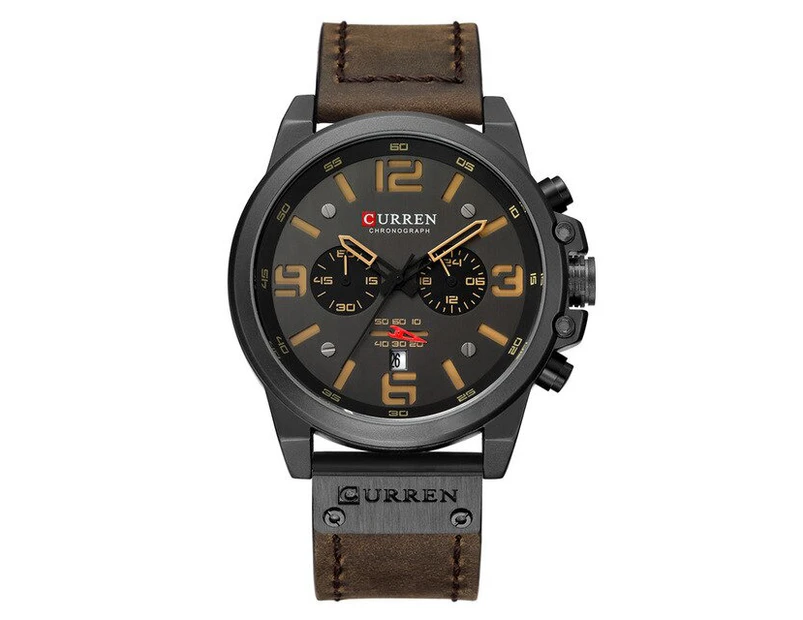 CURREN Luxury Brand Men Military Sports Watches Men's Quartz Date Clock Man Leather Waterproof Chronograph Wrist Watch Gift