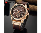 CURREN Luxury Brand Men Military Sport Watches Men's Quartz Clock Leather Strap Waterproof Date Wristwatch Reloj Hombre