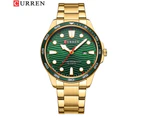CURREN Luxury Brand Quartz Watch for Men Golden Fashion Design Stainless Steel Male Watches Clock with Luminous Hands