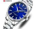 CURREN Luxury Brand Simple Businss Mens Watches with Luminous Hands Stainless Steel Clock for Male Fashion Casual Quartz Watches