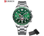 CURREN Luxury Brand Men's Watches with Stainless Steel Band Big Dial Quartz Wristwatches for Man Chronograph Clock Male