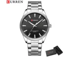 CURREN Luxury Brand Simple Businss Mens Watches with Luminous Hands Stainless Steel Clock for Male Fashion Casual Quartz Watches