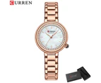 CURREN Luxury Brand Women's Wristwatches with Starry Sky Dial Stainless Steel Band Quartz Watches Ladies Rhinestones Clock