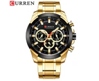 CURREN Luxury Man Sporty Watches Casual Quartz Stainless Steel Band Classic Chronograph Wristwatches for Men Blue Clock