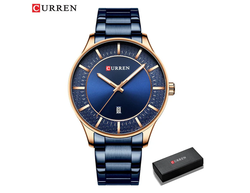 CURREN Luxury Gold Business Quartz Watches Men Stainless Steel Strap Wristwatch Fashion Auto Date Clock Male Classic Watch