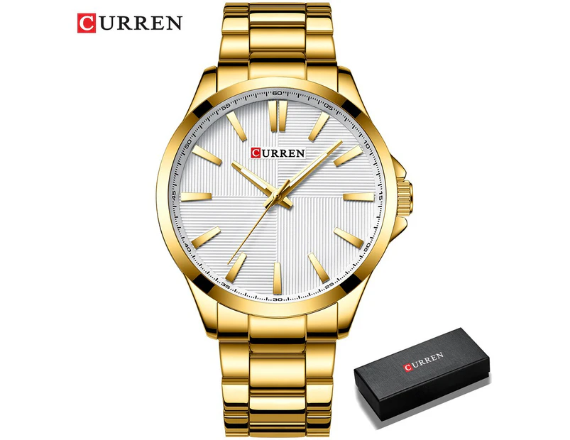 CURREN Men Watches Luxury Branded Stainless Steel Fashion Business Mens Watch Quartz Wristwatch Man Clock Waterproof