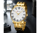 CURREN New Luxury Brand Mens Watches Casual Business Quartz Wristwatches with Roman Numbers Simple Style Stainless Steel Clock