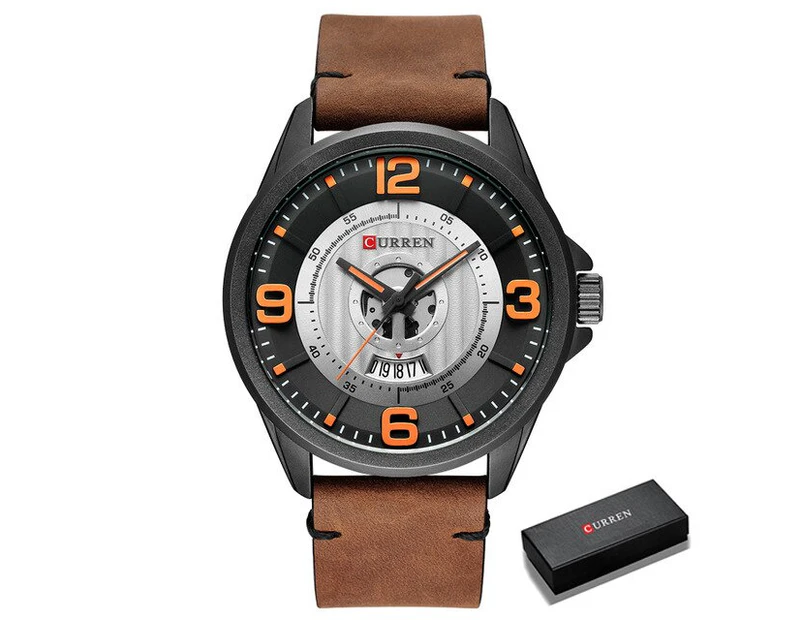 New CURREN Luxury Brand Men Fashion Sport Watch Mens Leather Waterproof Quartz Wrist Watches Male Date Clock Relogio Masculino