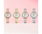 CURREN Simple Elegant Quartz Wristwatches for Women Shell Dial with Rhinestones Silver Rose Stainless Steel Band