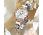 CURREN New Simple Thin Quartz Watches Women's Silver Stainless Steel Band Wristwatches with Rhinestones Clock Female