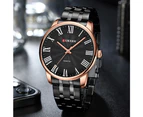 CURREN Simple Quartz Watches for Men Classic Business Wristwatches with Roman Numbers Stainless Steel Band