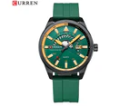 CURREN Mens Watches Top Brand Luxury Quartz Watch Men Fashion Silicone Strap Army Waterproof Men Wrist Watch Relogio Masculino