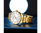 CURREN Simple Classic Quartz Watches for Men Stainless Steel Band Wristwatches Businss Style Clock with Luminous Hands