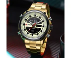 New CURREN Top Brand Fashion Sport Watches Men LED Display Stainless Steel Quartz Men’s Watch Chronograph Waterproof Male Clock