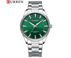 CURREN Simple Businss Men Wristwatches with Luminous Hands Stainless Steel Clock for Male Fashion Casual Quartz Watches