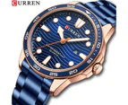 CURREN Stainless Steel Men's Watches Casual Style Simple Business Quartz Wristwatches with Date Display Male Clock Luminous