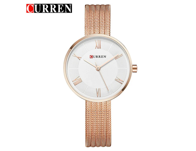 CURREN New Women Fashion Simple style Quartz Watches Stainless Steel Band Wristwatch Waterproof Classic Ladies Clock Gift
