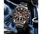 CURREN New Stainless Steel Quartz Wristwatches for Men Sports Chronograph Watches with Luminous Hands
