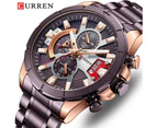 CURREN New Fashion Men’s Watches Top Luxury Brand Casual Sports Watch Men Stainless Steel Chonograph Male Clock Waterproof