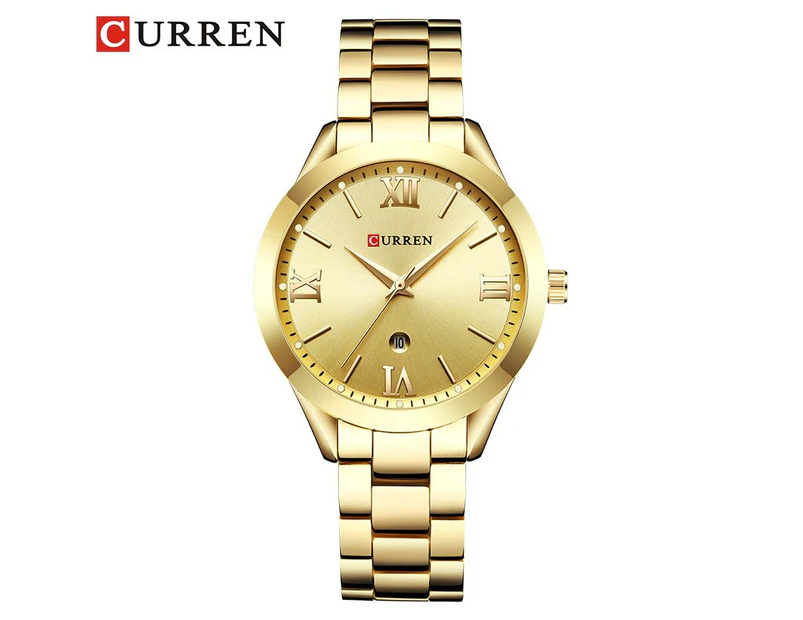 Curren New Fashion Top Brand Women's Watches Stainless Steel Gold Clock Hot Selling Ladies Quartz Elegant Wristwatch