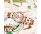 CURREN New Classy Charming Quartz Wristwatches for Ladies Luxury Stainless Steel Band Watch with Rhinestone Rose Clock Female