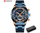 CURREN New Fashion Watches with Stainless Steel Top Brand Luxury Sports Chronograph Quartz Watch Men Relogio Masculino
