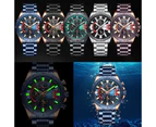 CURREN New Fashion Wristwatches for Men Casual Luminous Black Watch Green Face with Stainless Steel Band Chonograph Clock
