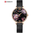 CURREN New Ladies Flower Watches Women Stainless Steel Bracelet Wristwatch Women's Fashion Quartz Clock reloj mujer Casual