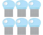 6 pcs Head Lice Remover Nit Removal Hair Comb with Magnifier(Sky Blue)