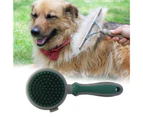 Pet Comb Solid Easily Clean Reusable Convenient Harmless Massage Ergonomics Handle Dogs Grooming Cat Brush Self Cleaning Slicker Brush for Puppy-Green