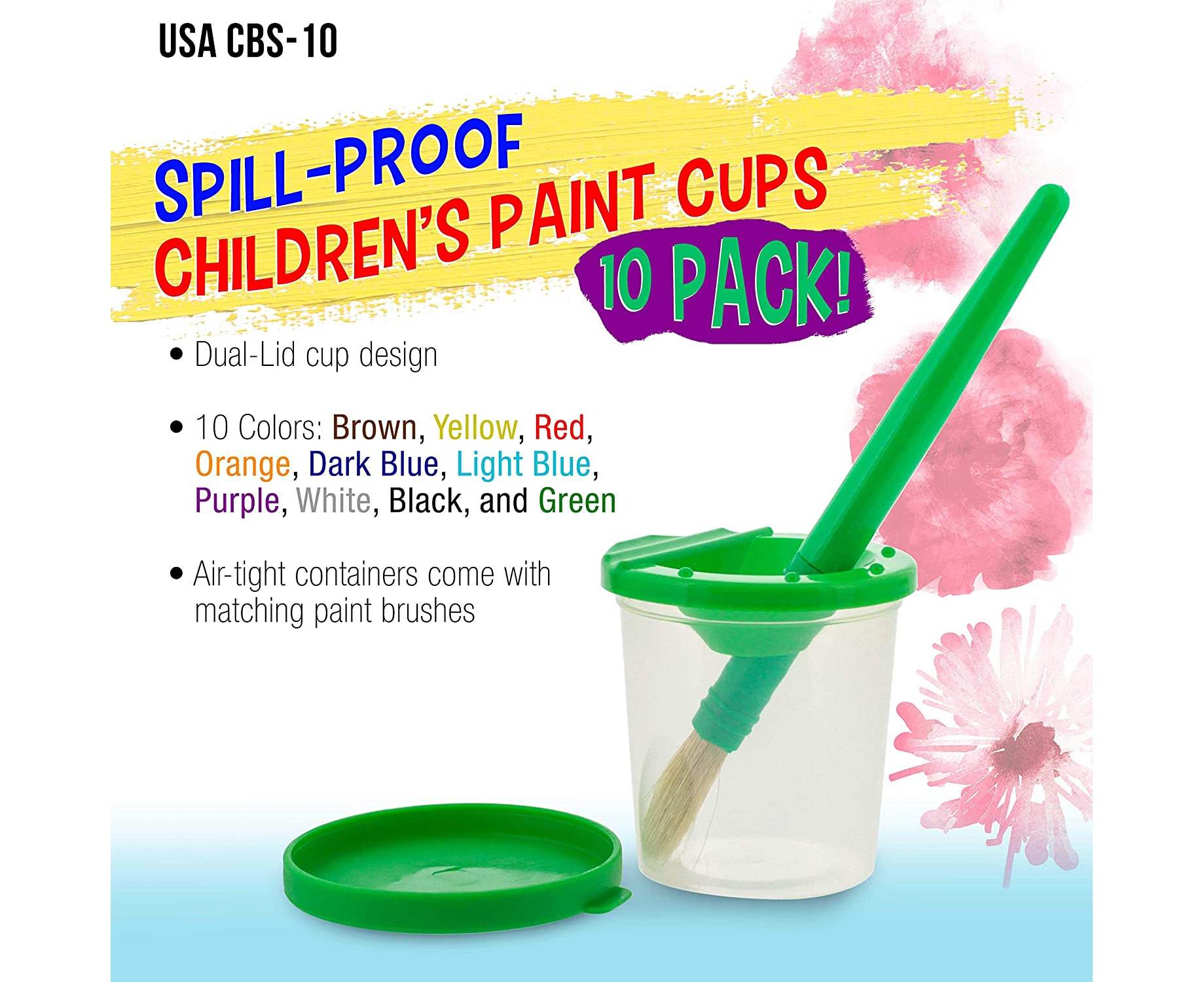 34pcs No Spill Paint Cups Set Paint Supplies Include Paint Cups With Lids  Palette Tray Muti Sizes 