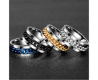4 Color Cool Stainless Steel Rotatable Men Ring High Quality Spinner Chain Punk Women Jewelry for Party Gift （ size:10 )