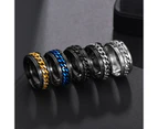 Cool Stainless Steel Rotatable Men Ring High Quality Spinner Chain Punk Women Jewelry for Party Gift （ size:13 )