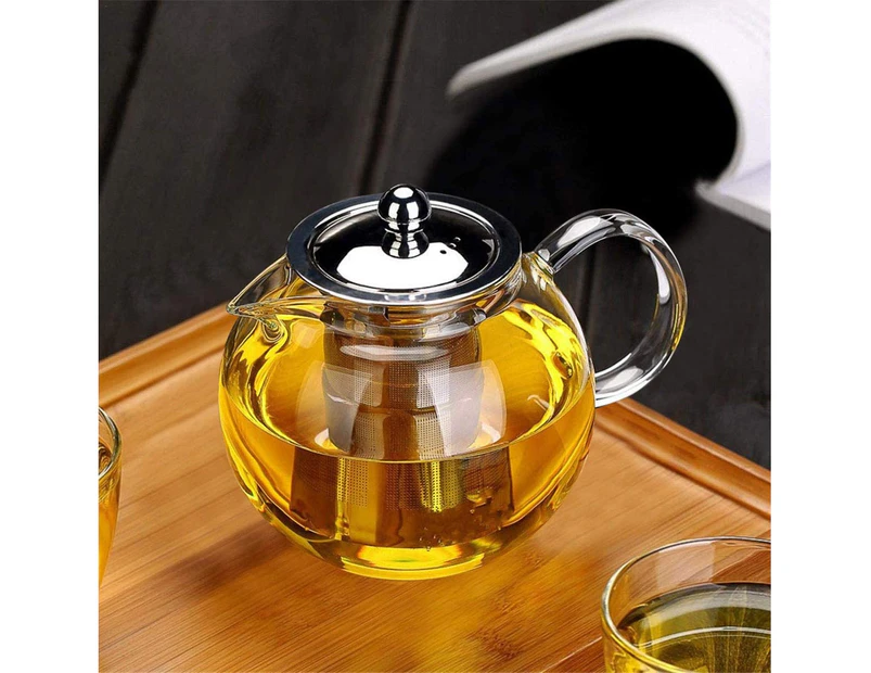 Glass Teapot with Removable Infuser,  Safe Kettle, Blooming and Loose Leaf Tea Maker Set